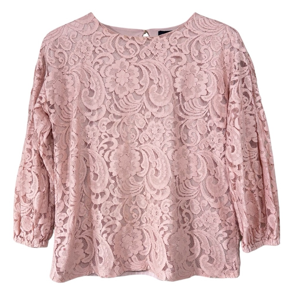 Liz Claiborne Career Peach Lace Lined 3/4 Elastic Cuff Sleeve | Women’s M